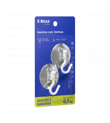 GANCHO VENTOSA 2PC 0,7KG PLASTICO