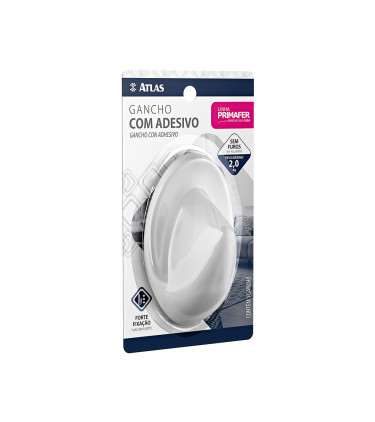GANCHO ADESIVO 3PC 1,0KG OVAL PLAST BR