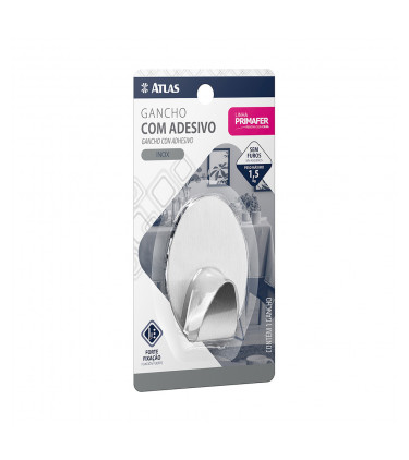 GANCHO ADESIVO 3PC 0,5KG INOX
