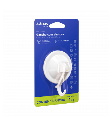 GANCHO COM VENT SUCCAO 2PC 0,5KG PLAS BR