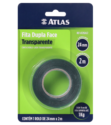 FITA DUPLA FACE TRANSPARENTE 19MM X 2M