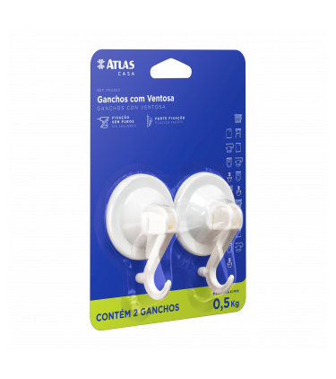 GANCHO COM VENT SUCCAO 2PC 0,5KG PLAS BR