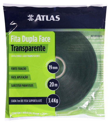 FITA DUPLA FACE TRANSPARENTE 19MM X 2M