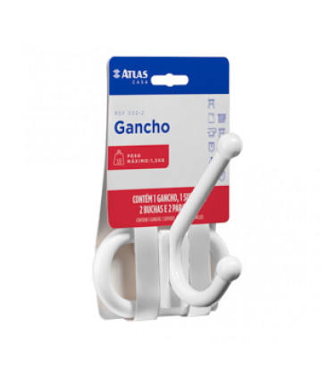 GANCHO PAREDE 1G 1,5KG PLASTICO BR