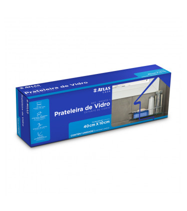 PRAT VIDRO 6MM 40X10CM HASTE METAL POLID