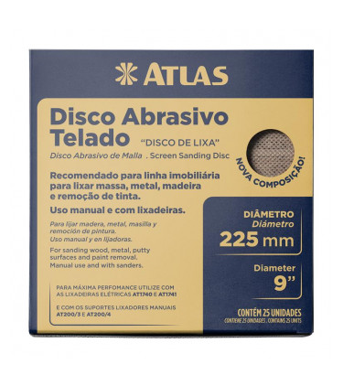 DISCO ABRASIVO TELADO 225 GRAO 120