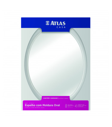 ESPELHO OVAL CON MOLDURA 3PZ - BLANCO