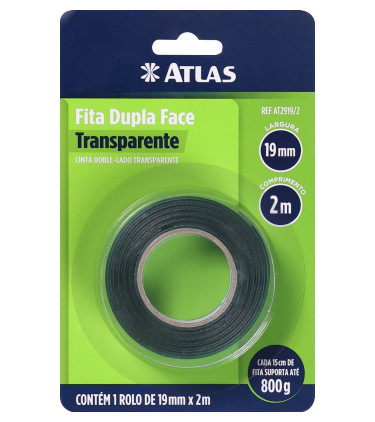 FITA DUPLA FACE TRANSPARENTE 19MM X 2M