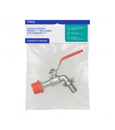 TORNEIRA DE ESFERA METAL 1/2 PARA JARDIM