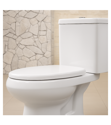 Asiento sanitario que se adapta a las tazas de baño convencionales de formato oval. Ideal para consumidores que valorizan el diseño y la estética del baño, y que buscan accesorios que combinan con la decoración, transmitiendo más sofisticación. No pisar sobre la tapa. Para mantener el brillo del producto, se recomienda el uso de paños y productos de limpieza suaves. Evite esponjas abrasivas o productos químicos agresivos como jabones, alcohol o detergentes.